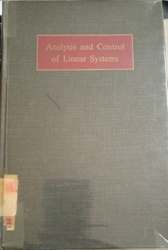 Analysis And Control Of Linear Systems