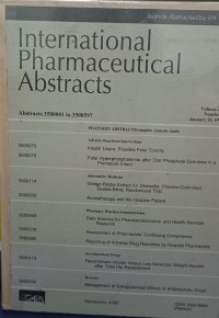 International Pharmaceutical Abstracts (Volume 35 Number 1)