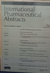 International Pharmaceutical Abstracts (Volume 35 Number 1)