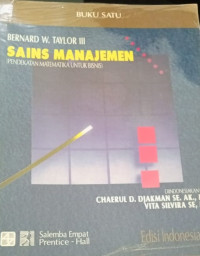 Sains Manajemen ( Pendekatan Matematika Untuk Bisnis)