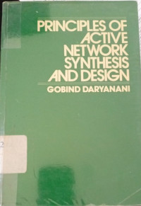 Principles Of Active Network Synthesis And Design